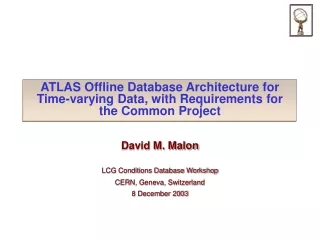 David M. Malon LCG Conditions Database Workshop CERN, Geneva, Switzerland 8 December 2003