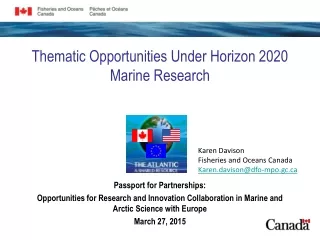 Thematic Opportunities Under Horizon 2020 Marine Research