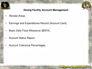 Dining Facility Account Management