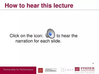 How to hear this lecture