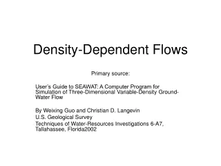 Density-Dependent Flows