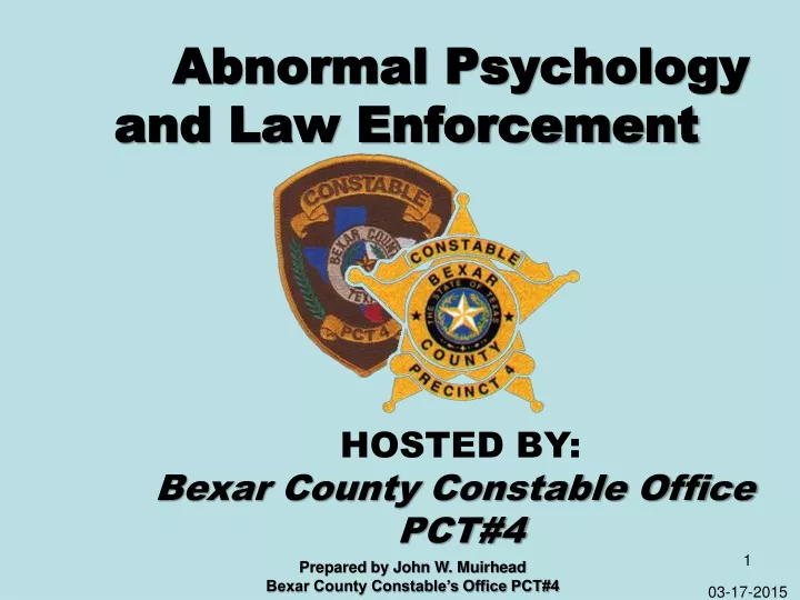 abnormal psychology and law enforcement