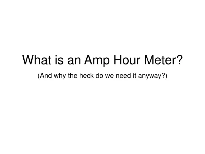 what is an amp hour meter