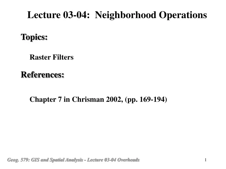 lecture 03 04 neighborhood operations