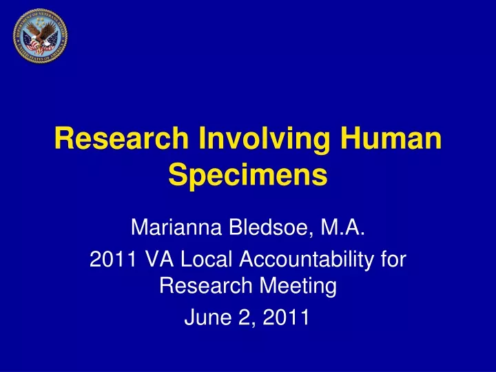 research involving human specimens