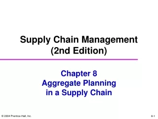 Chapter 8 Aggregate Planning in a Supply Chain