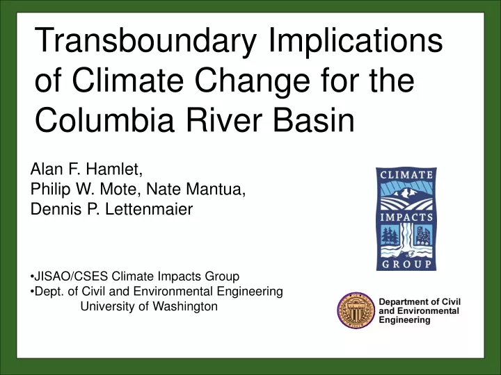 transboundary implications of climate change