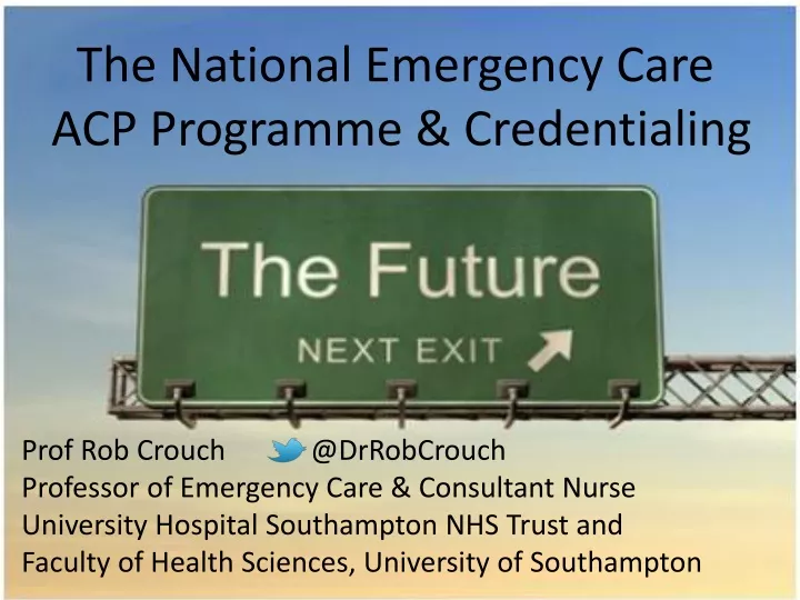 the national emergency care acp programme