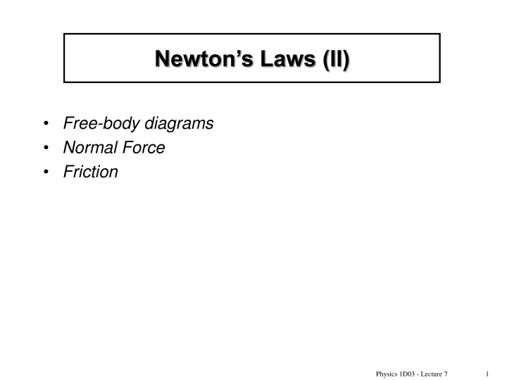 newton s laws ii