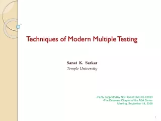 Techniques of Modern Multiple Testing