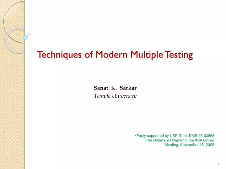 techniques of modern multiple testing