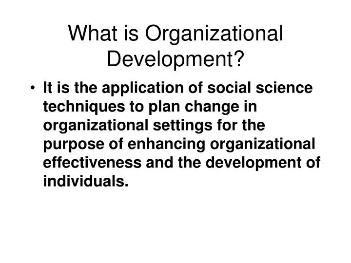 what is organizational development