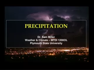 PRECIPITATION Dr. Sam Miller Weather &amp; Climate – MTDI  1200OL Plymouth State University
