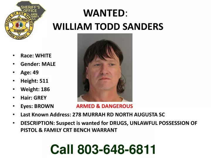 wanted william todd sanders