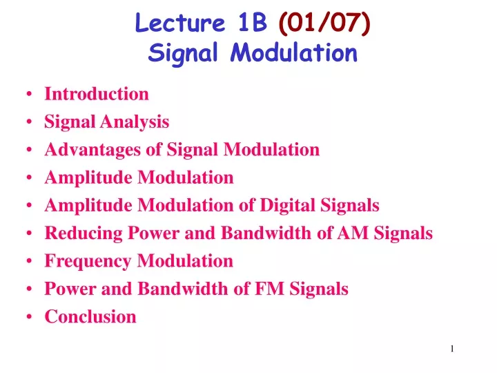 lecture 1b 01 07 signal modulation