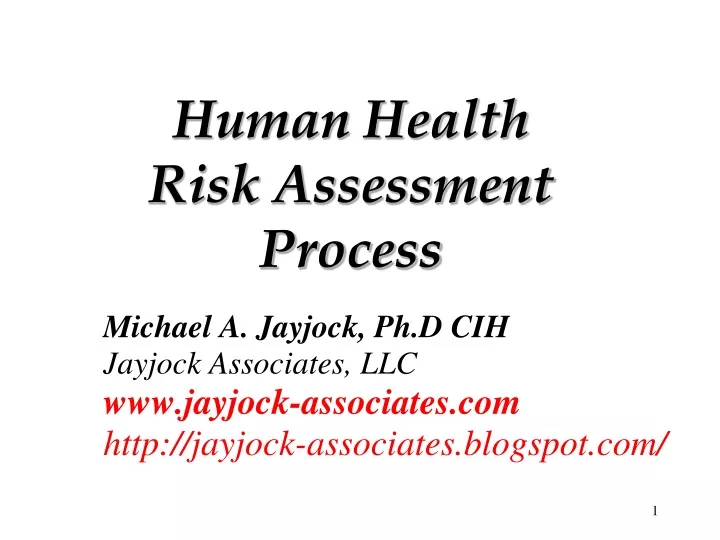 human health risk assessment process
