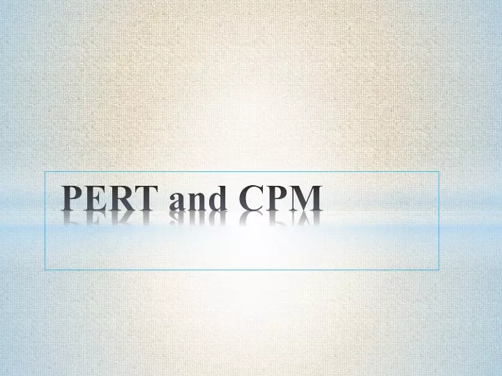 pert and cpm
