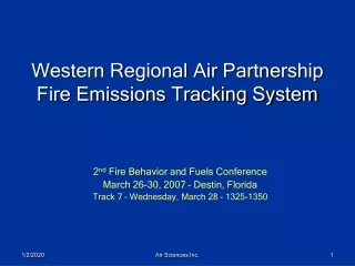 Western Regional Air Partnership Fire Emissions Tracking System