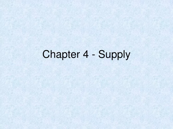 chapter 4 supply