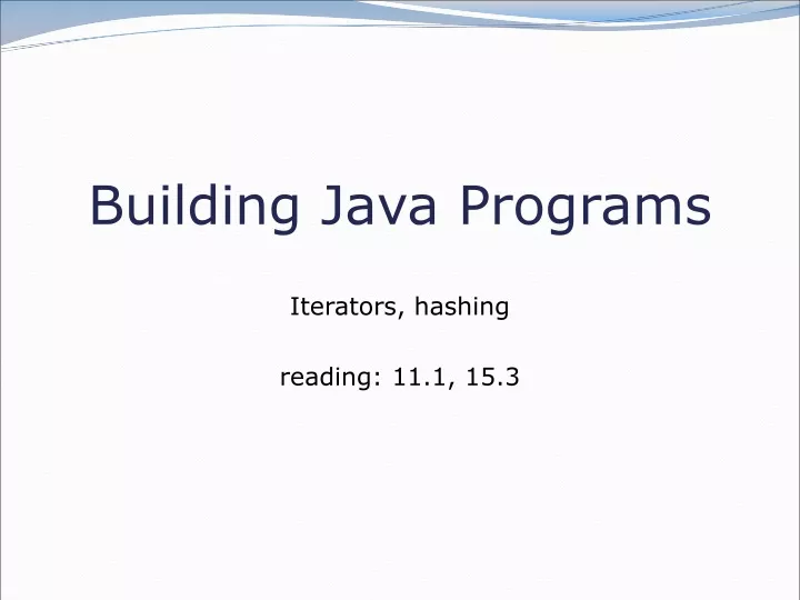 building java programs