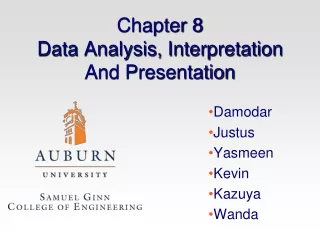 Chapter 8 Data Analysis, Interpretation And Presentation