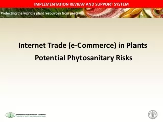 Internet Trade (e-Commerce) in Plants  Potential Phytosanitary Risks