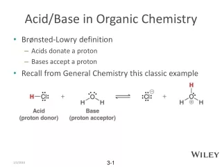 Acid/Base in Organic Chemistry