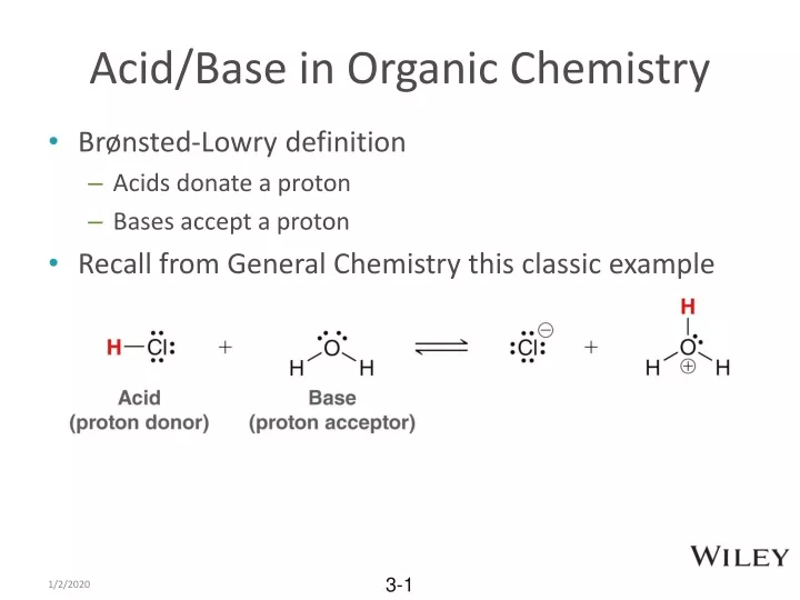 acid base in organic chemistry