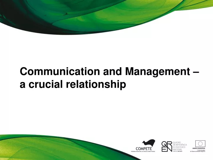 communication and management a crucial