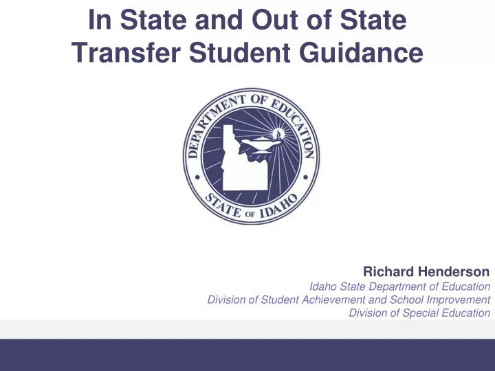 in state and out of state transfer student guidance