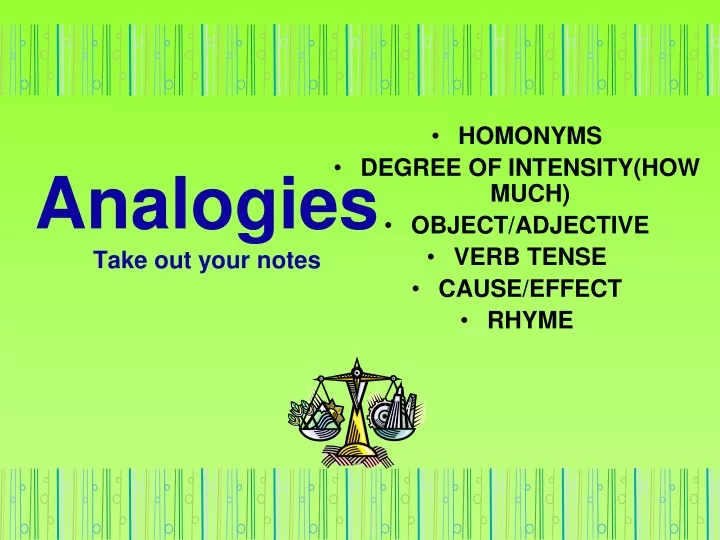 analogies take out your notes