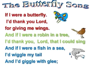 If I were a butterfly.  I’d thank you Lord,  for giving me wings.