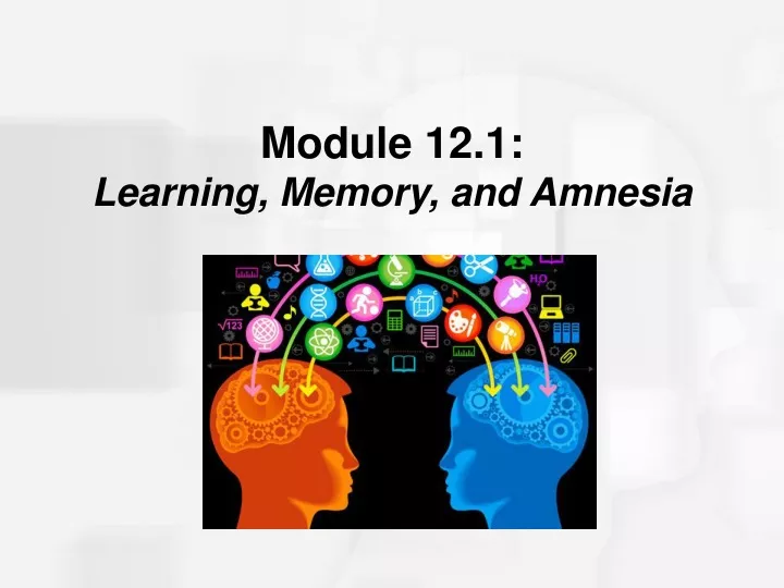 module 12 1 learning memory and amnesia