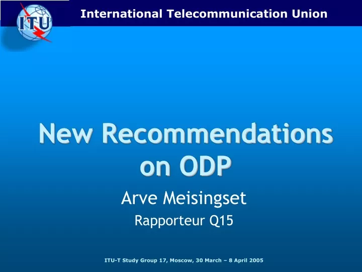 new recommendations on odp