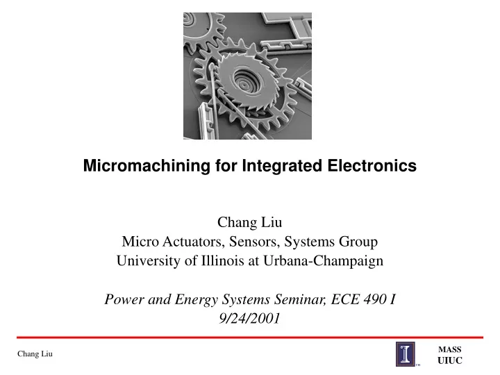 micromachining for integrated electronics