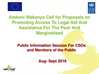 Public Information Session For CSOs and Members of the Public   Aug- Sept 2018