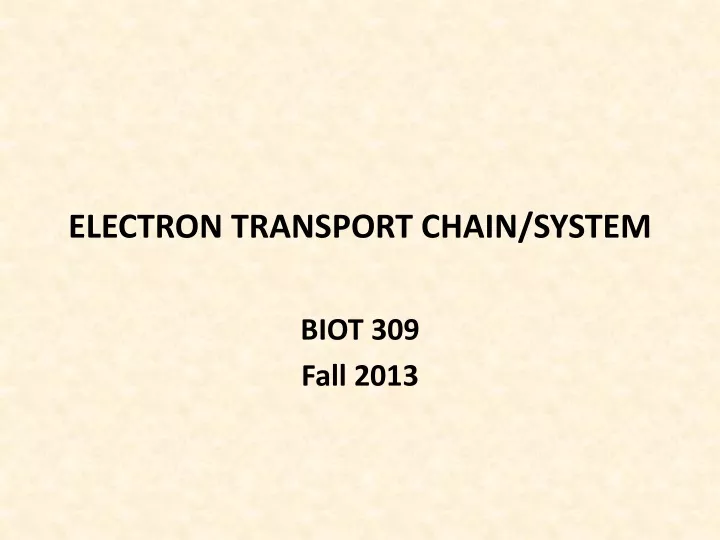 electron transport chain system