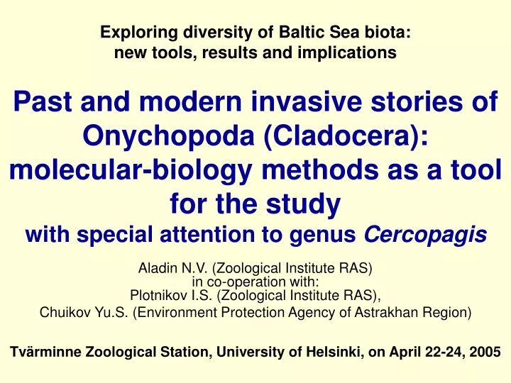 exploring diversity of baltic sea biota new tools