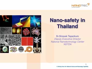 Nano-safety in Thailand Dr.Sirasak Teparkum Deputy Executive Director