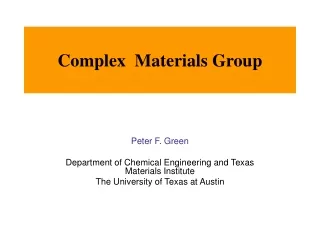 Complex  Materials Group