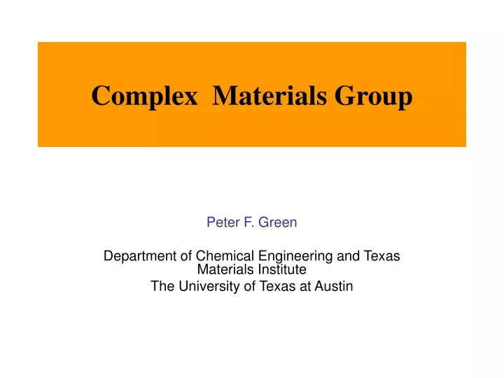 complex materials group
