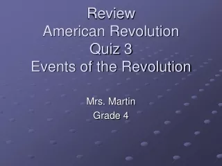 Review  American Revolution Quiz 3 Events of the Revolution