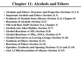 Chapter 11: Alcohols and Ethers