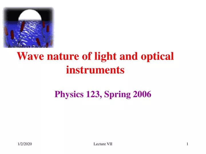 wave nature of light and optical instruments