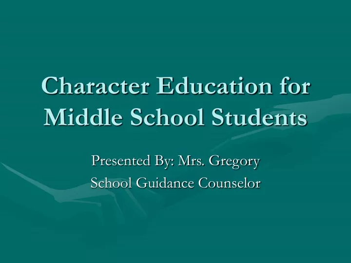 character education for middle school students