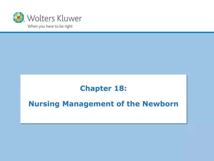 chapter 18 nursing management of the newborn