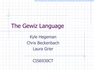 The Gewiz Language