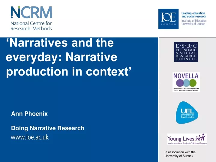 narratives and the everyday narrative production in context
