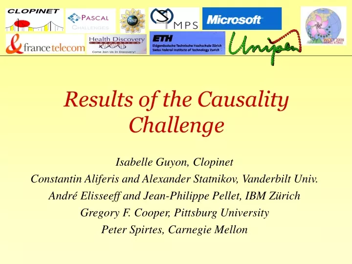 results of the causality challenge