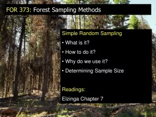 FOR 373:  Forest Sampling Methods